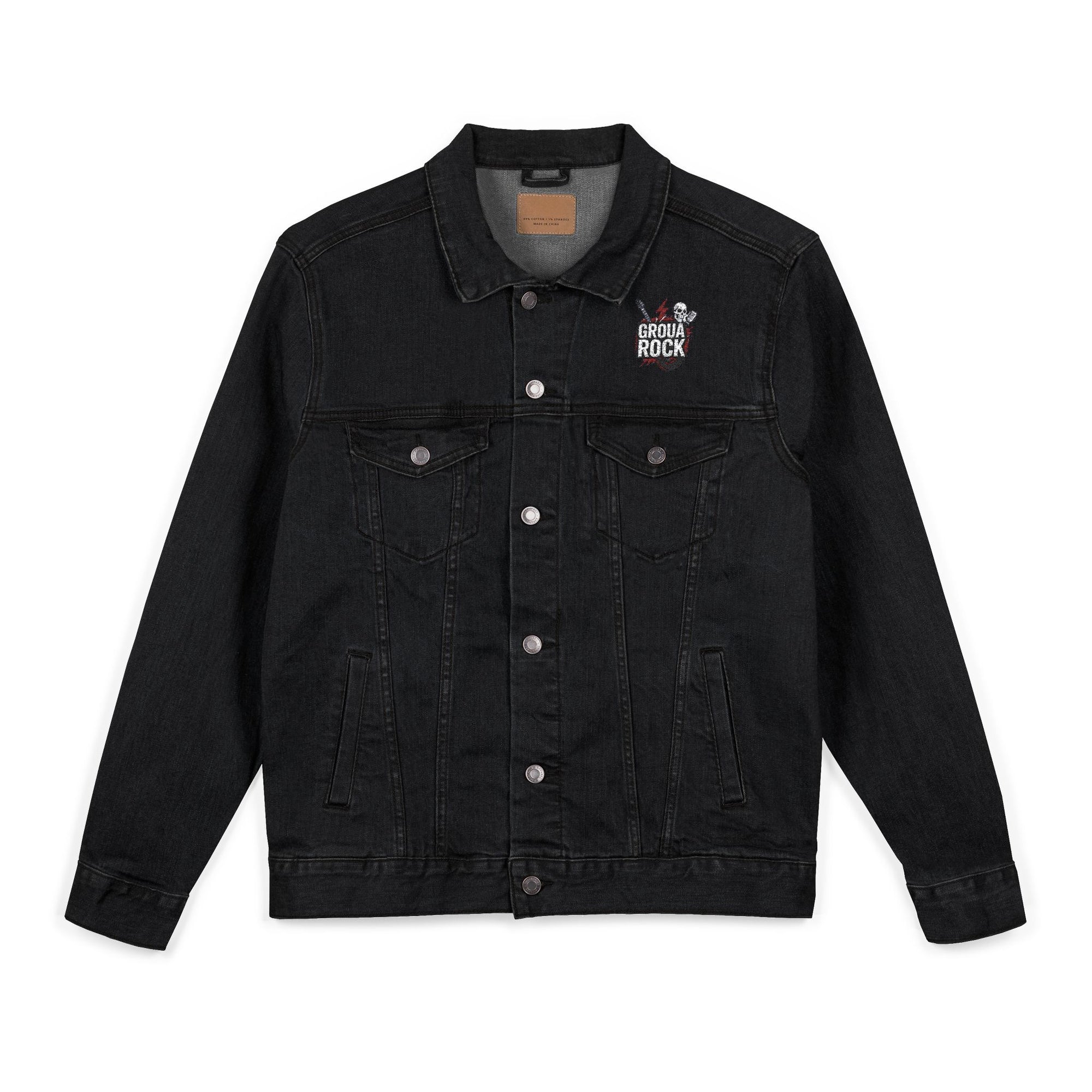 Embroidered Denim Jacket - Rock and Roll Inspired with GrouaRock