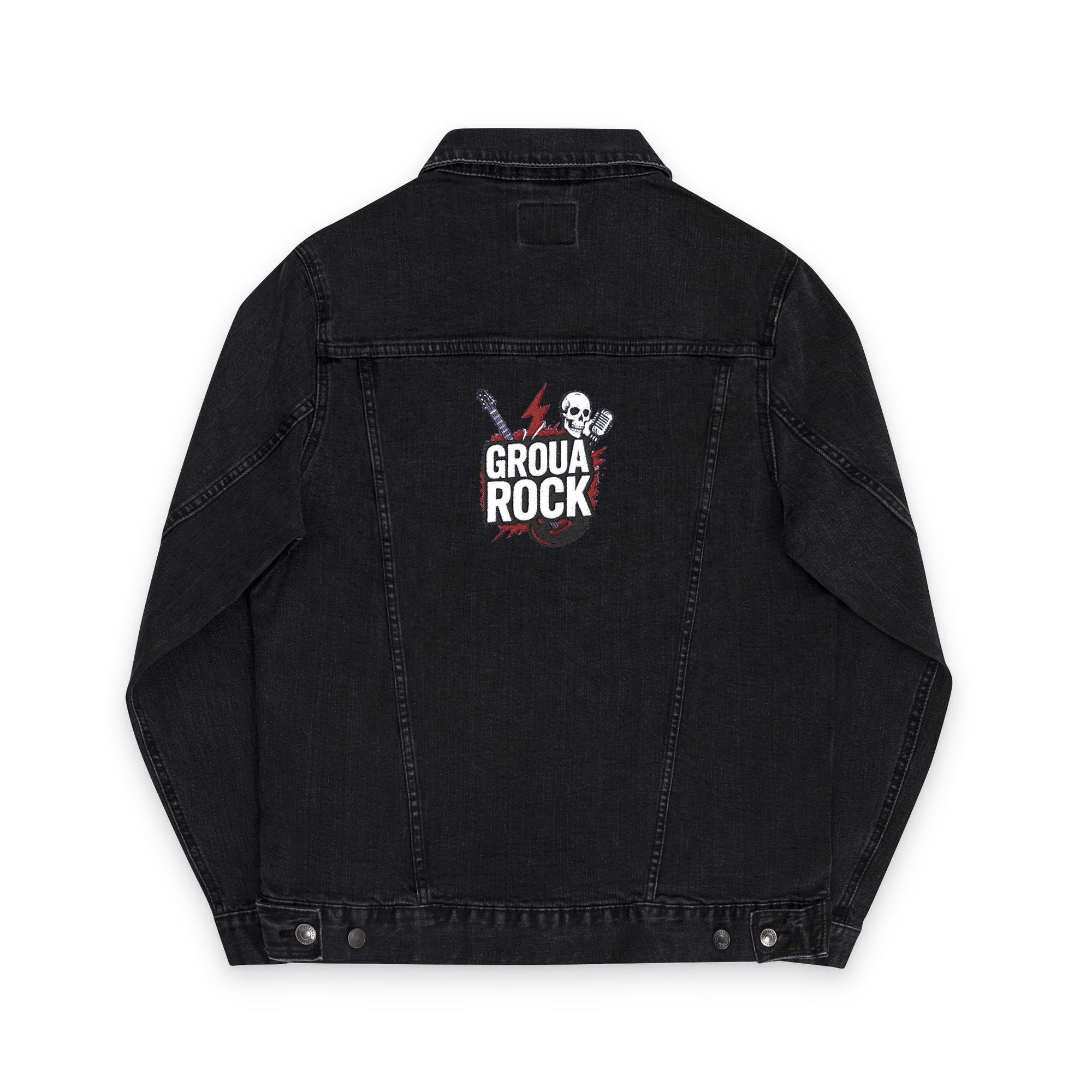 Unisex Denim Jacket with Embroidered 'Groove Rock' Design | Trendy Casual Outerwear for Music Lovers, Cool Street Style, Everyday [...]